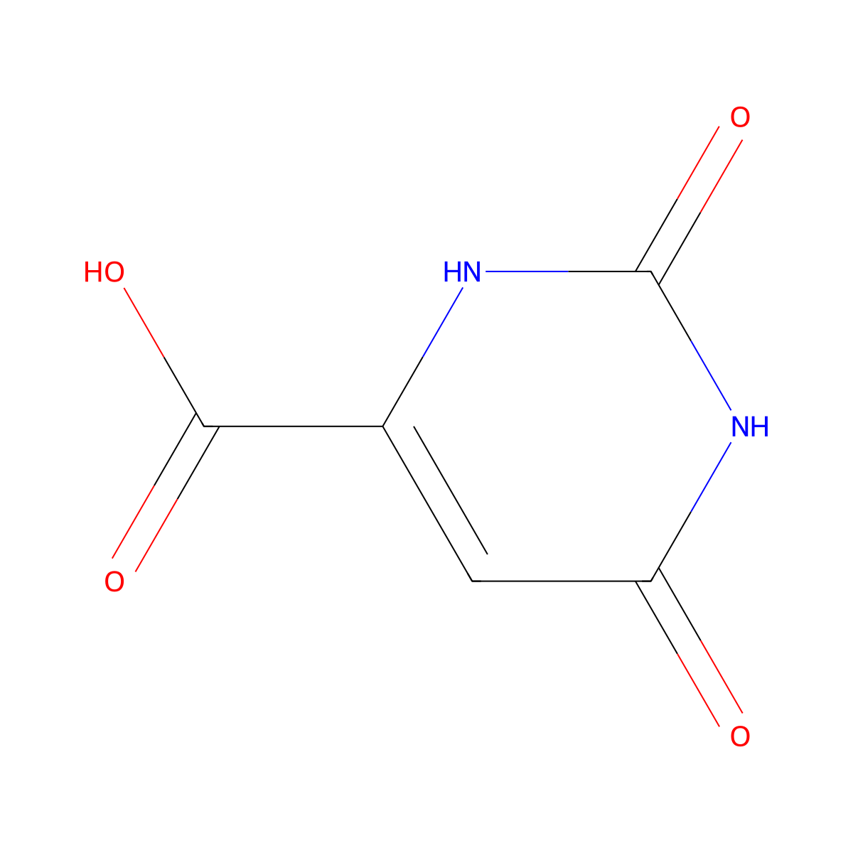 Orotic Acid molecular structure, CAS 65-86-1