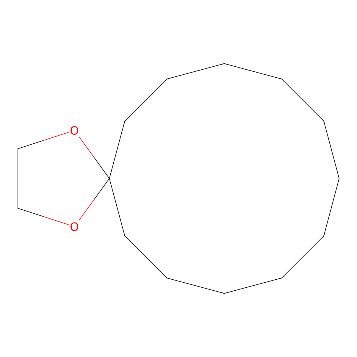 1,4-Dioxaspiro(4.11)hexadecane molecular structure, CAS 650-06-6