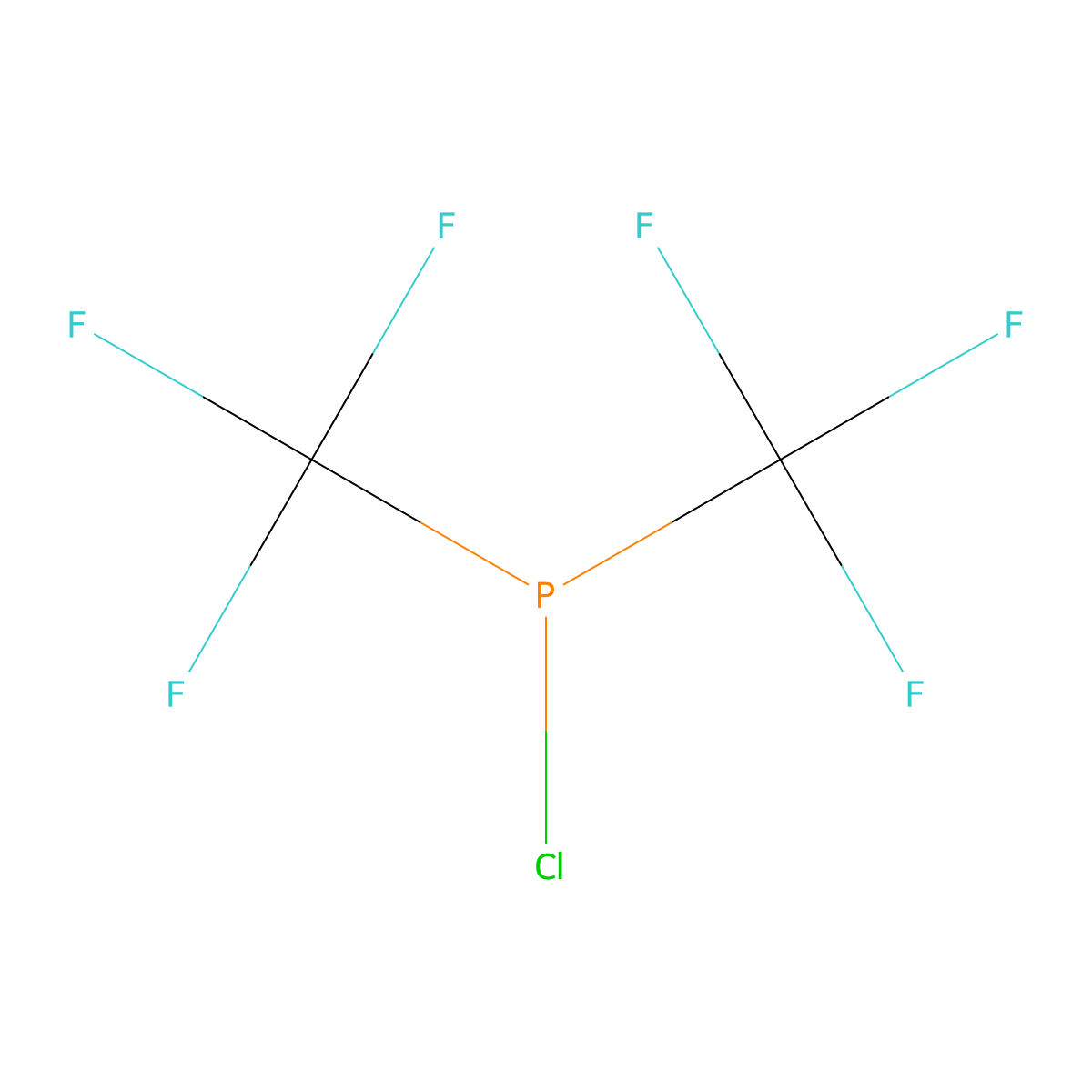 Phosphinous chloride, bis(trifluoromethyl)- molecular structure, CAS 650-52-2