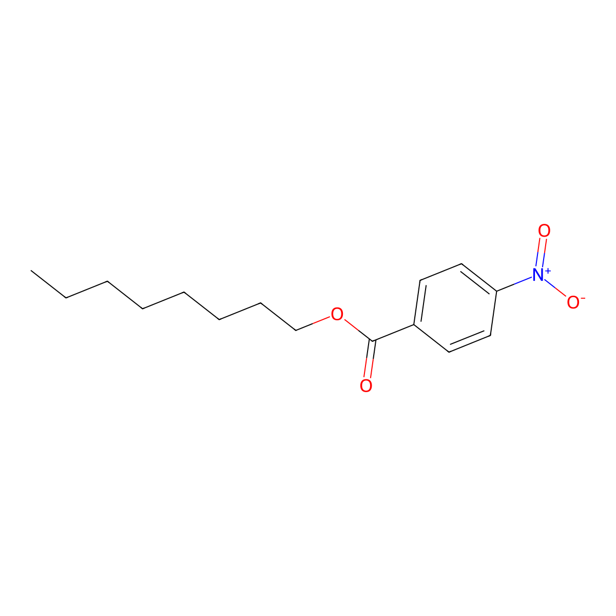 Benzoic acid, 4-nitro-, octyl ester molecular structure, CAS 6500-50-1