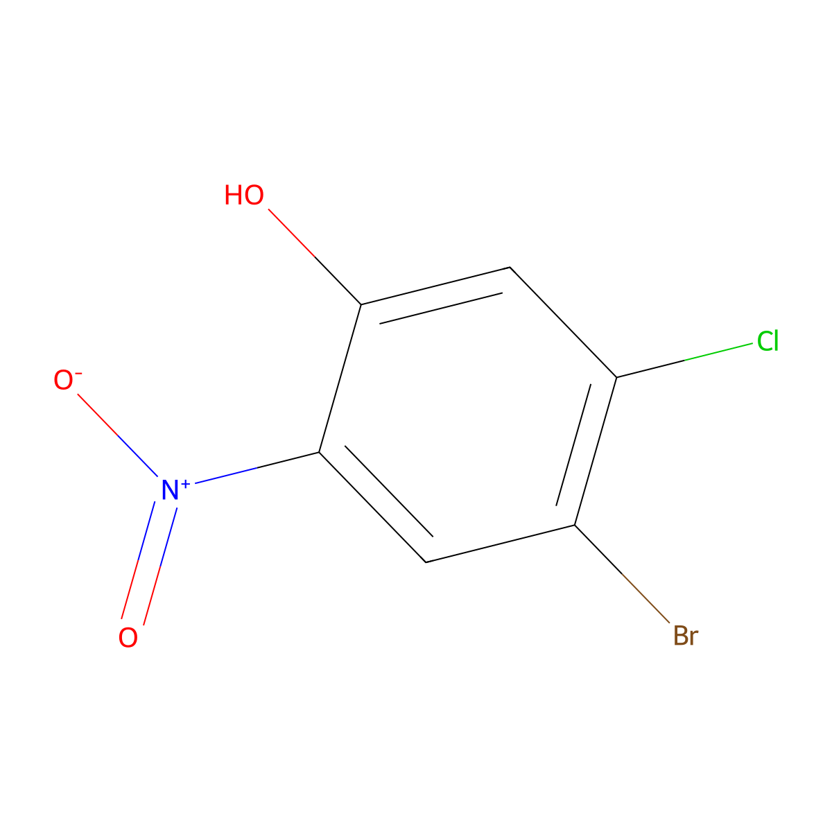 4-Bromo-5-chloro-2-nitrophenol molecular structure, CAS 65001-78-7