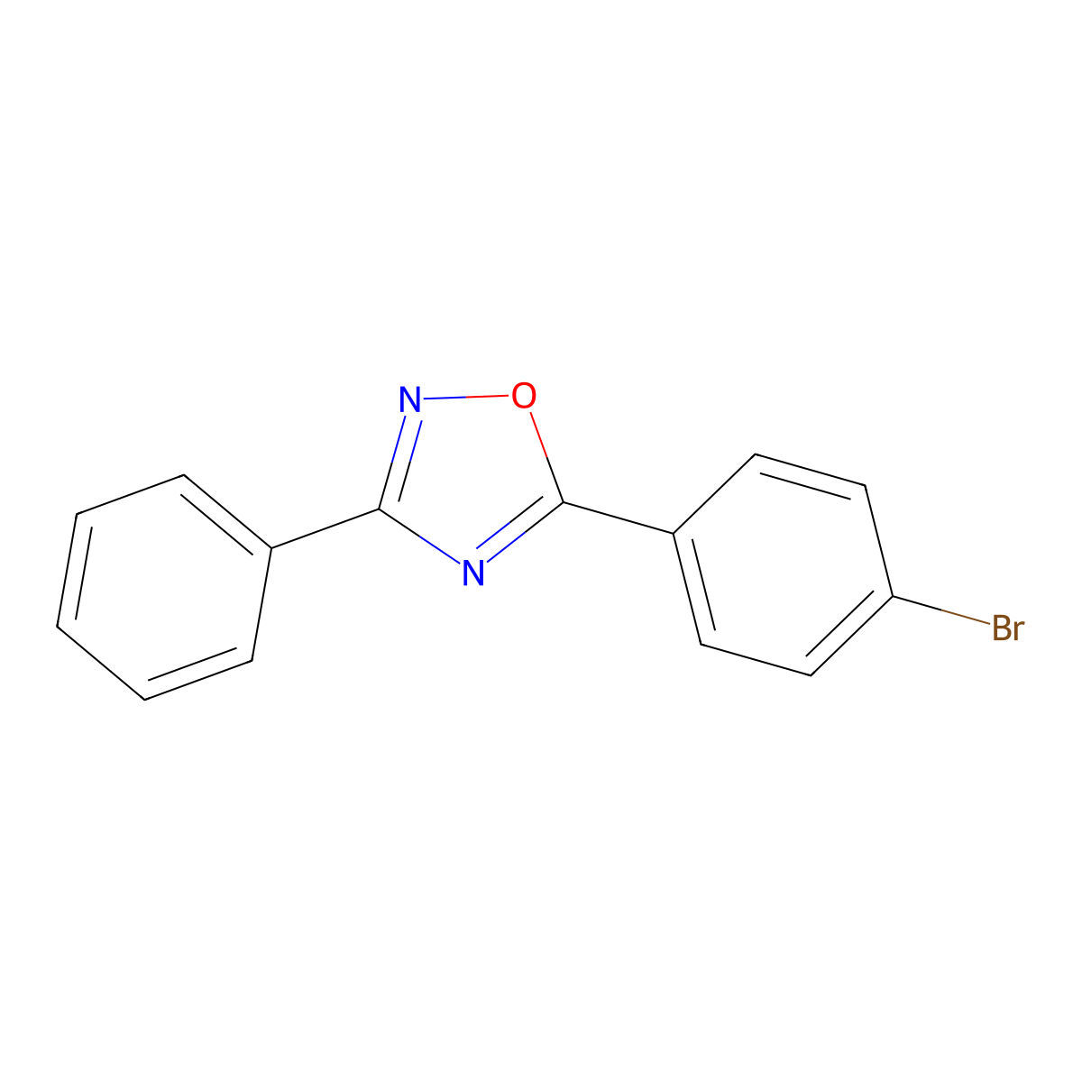 5-(4-Bromophenyl)-3-phenyl-1,2,4-oxadiazole molecular structure, CAS 65004-20-8