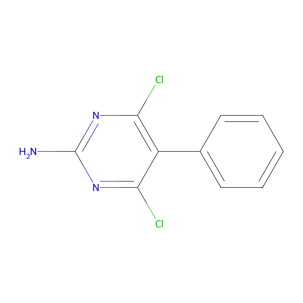 4,6-Dichloro-5-phenyl-2-pyrimidinamine molecular structure, CAS 65004-49-1