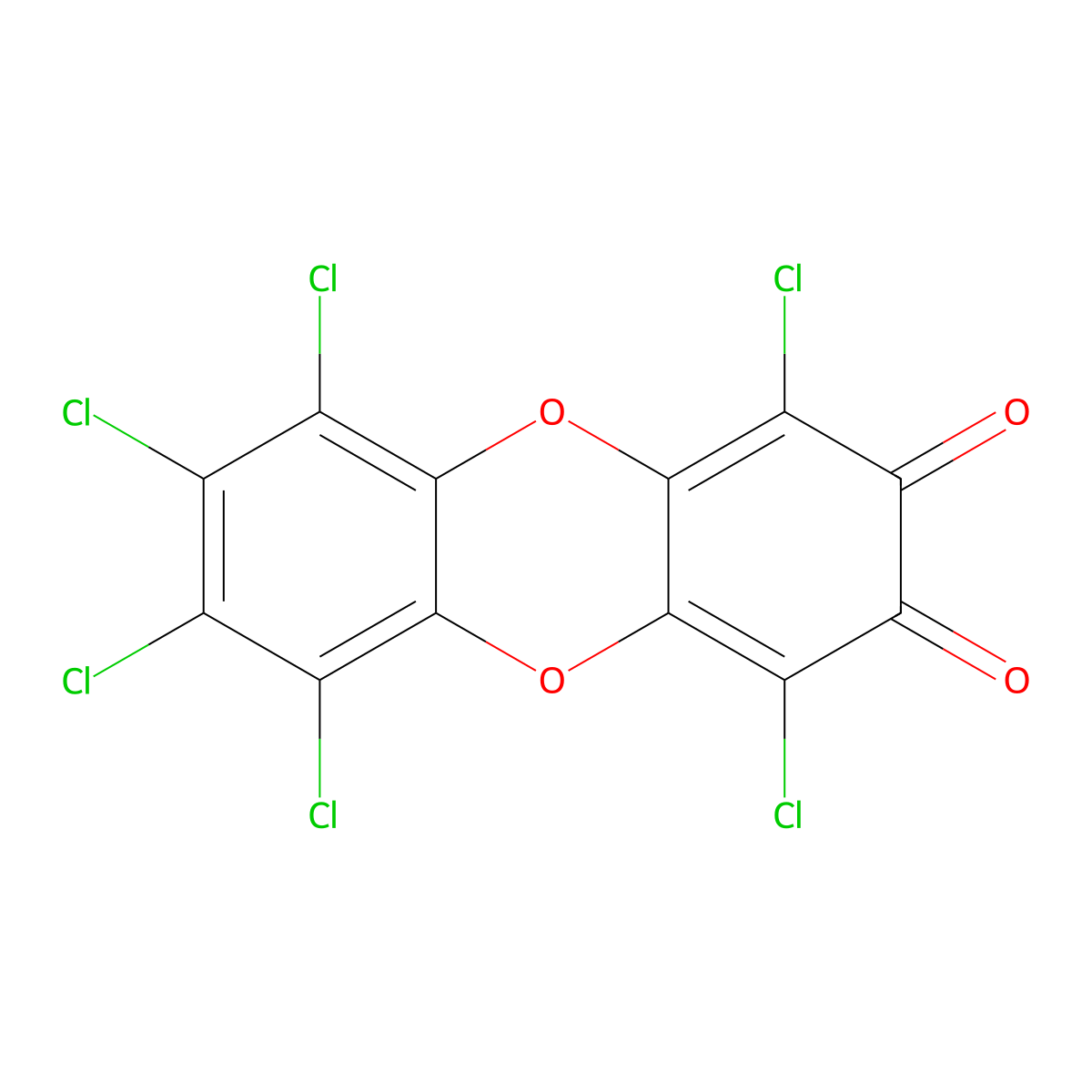 Hexachloro-2,3-dihydrooxanthrene-2,3-dione molecular structure, CAS 65005-72-3