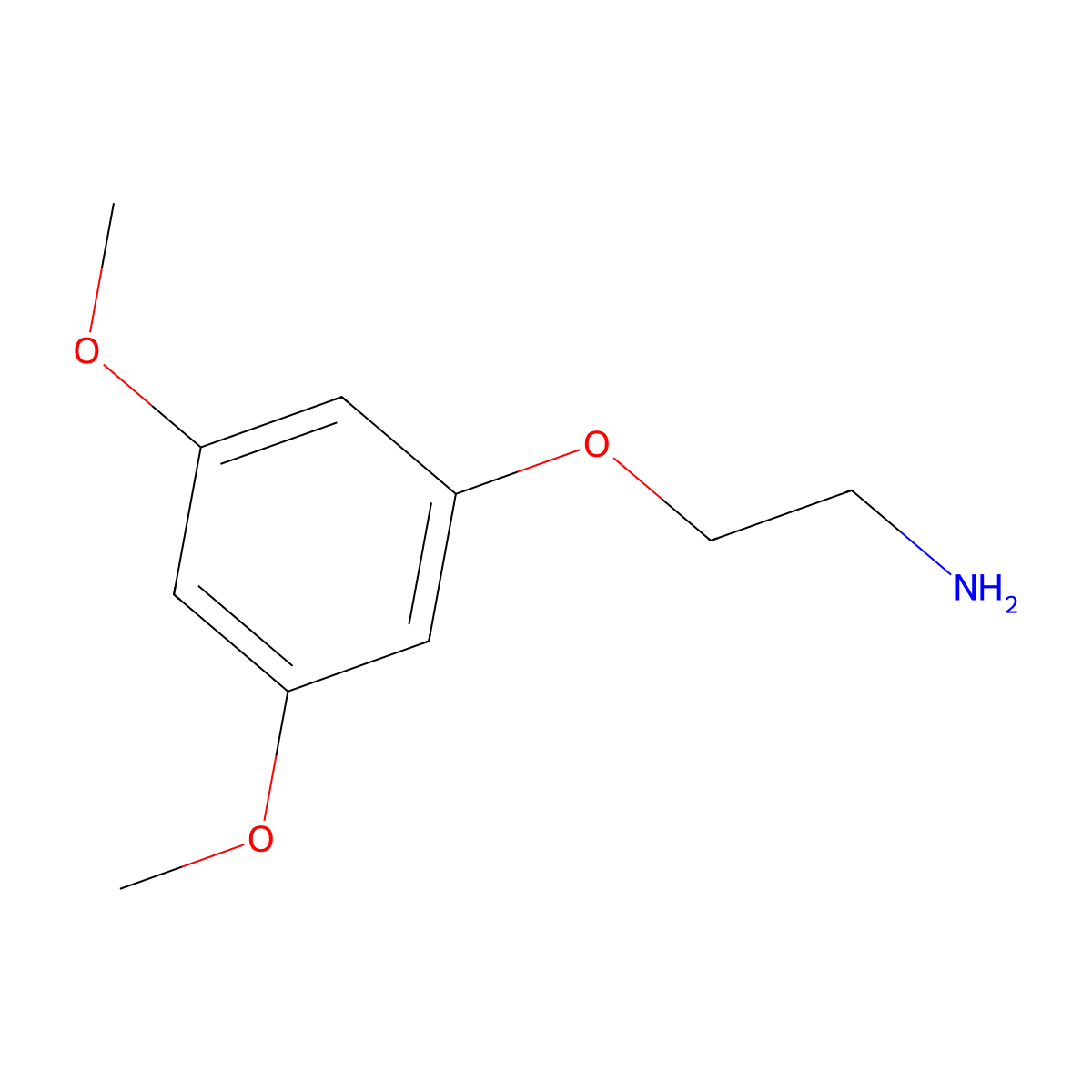 Ethanamine, 2-(3,5-dimethoxyphenoxy)- molecular structure, CAS 65006-86-2