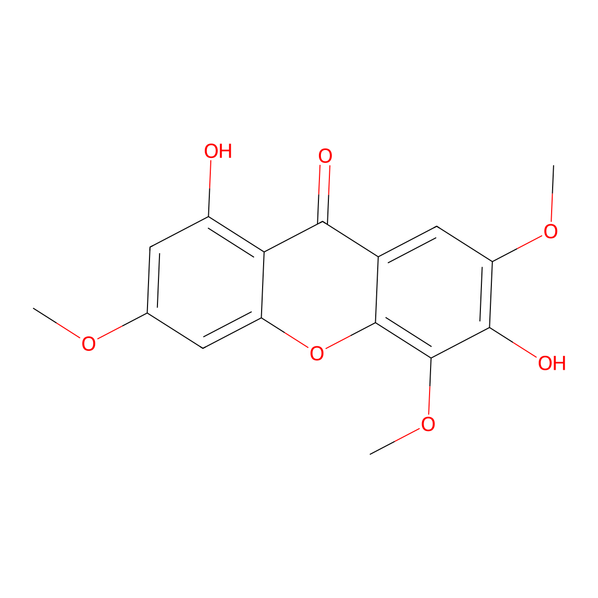 3,8-Dihydroxy-2,4,6-trimethoxyxanthone molecular structure, CAS 65008-17-5