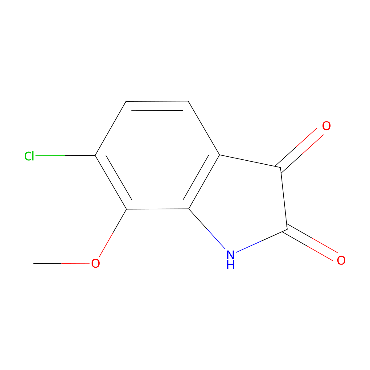6-chloro-7-methoxy-2,3-dihydro-1H-indole-2,3-dione molecular structure, CAS 6501-79-7