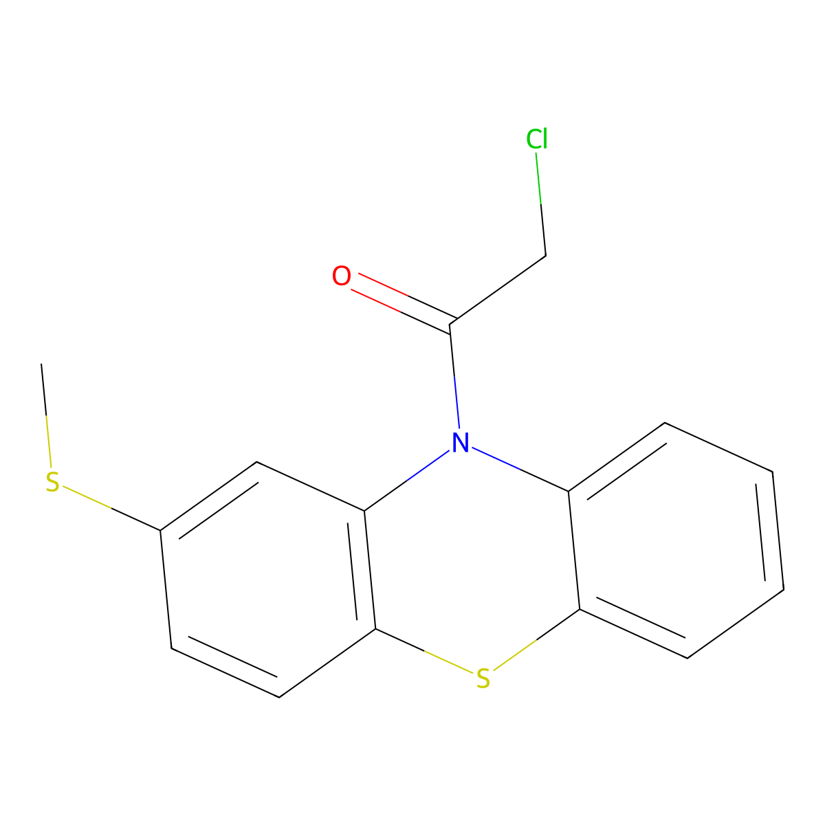 10-(chloroacetyl)-2-(methylthio)-10H-phenothiazine molecular structure, CAS 65010-93-7