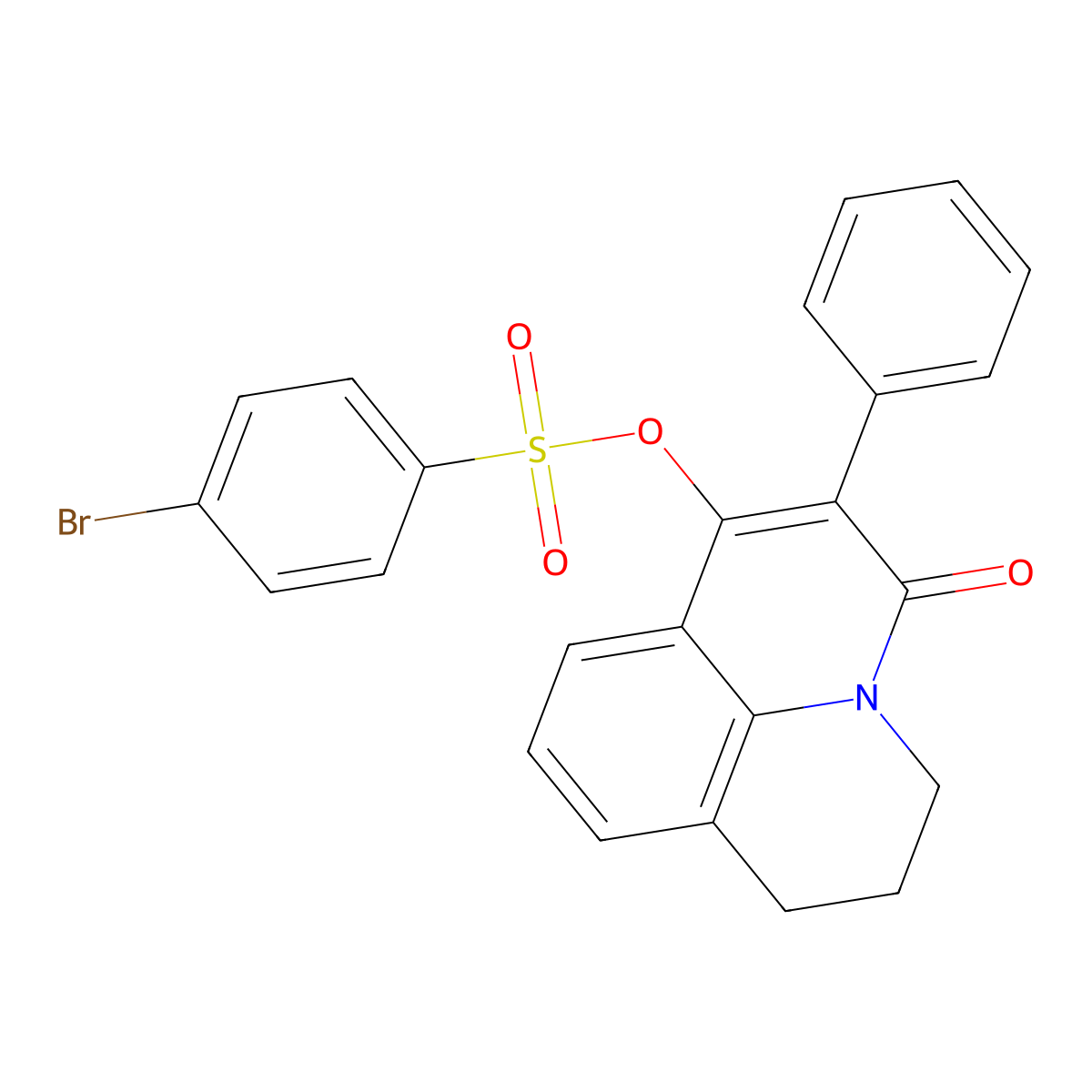 (2-Oxo-3-phenyl-1-azatricyclo[7.3.1.05,13]trideca-3,5,7,9(13)-tetraen-4-yl) 4-bromobenzenesulfonate molecular structure, CAS 650141-39-2