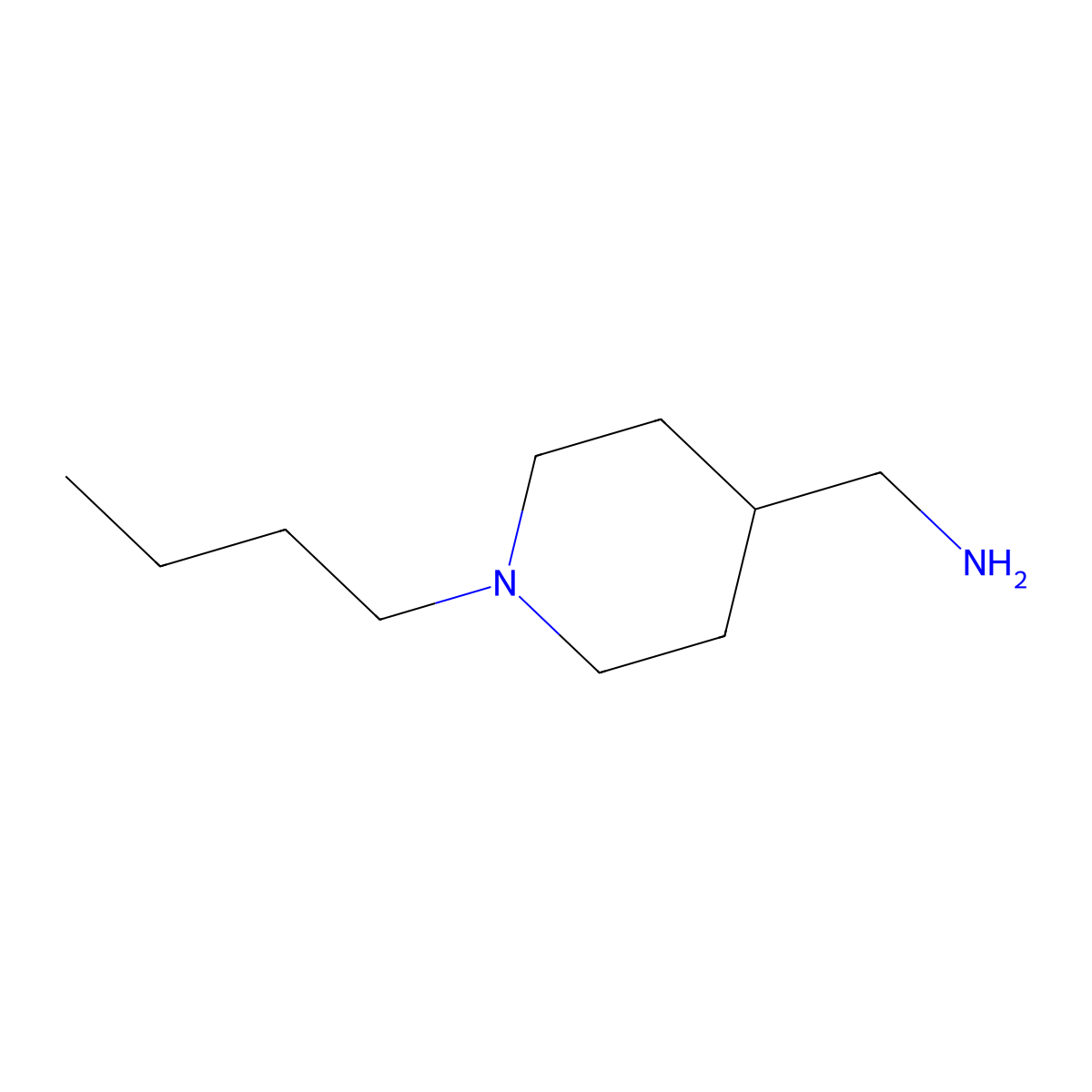 4-Aminomethyl-1-N-butylpiperidine molecular structure, CAS 65017-57-4