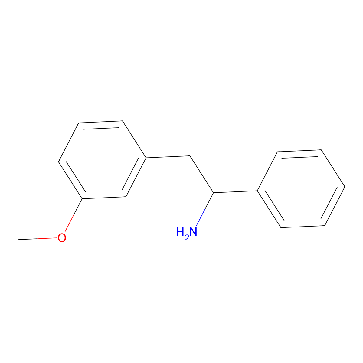 2-(3-Methoxyphenyl)-1-phenylethan-1-amine molecular structure, CAS 65017-65-4