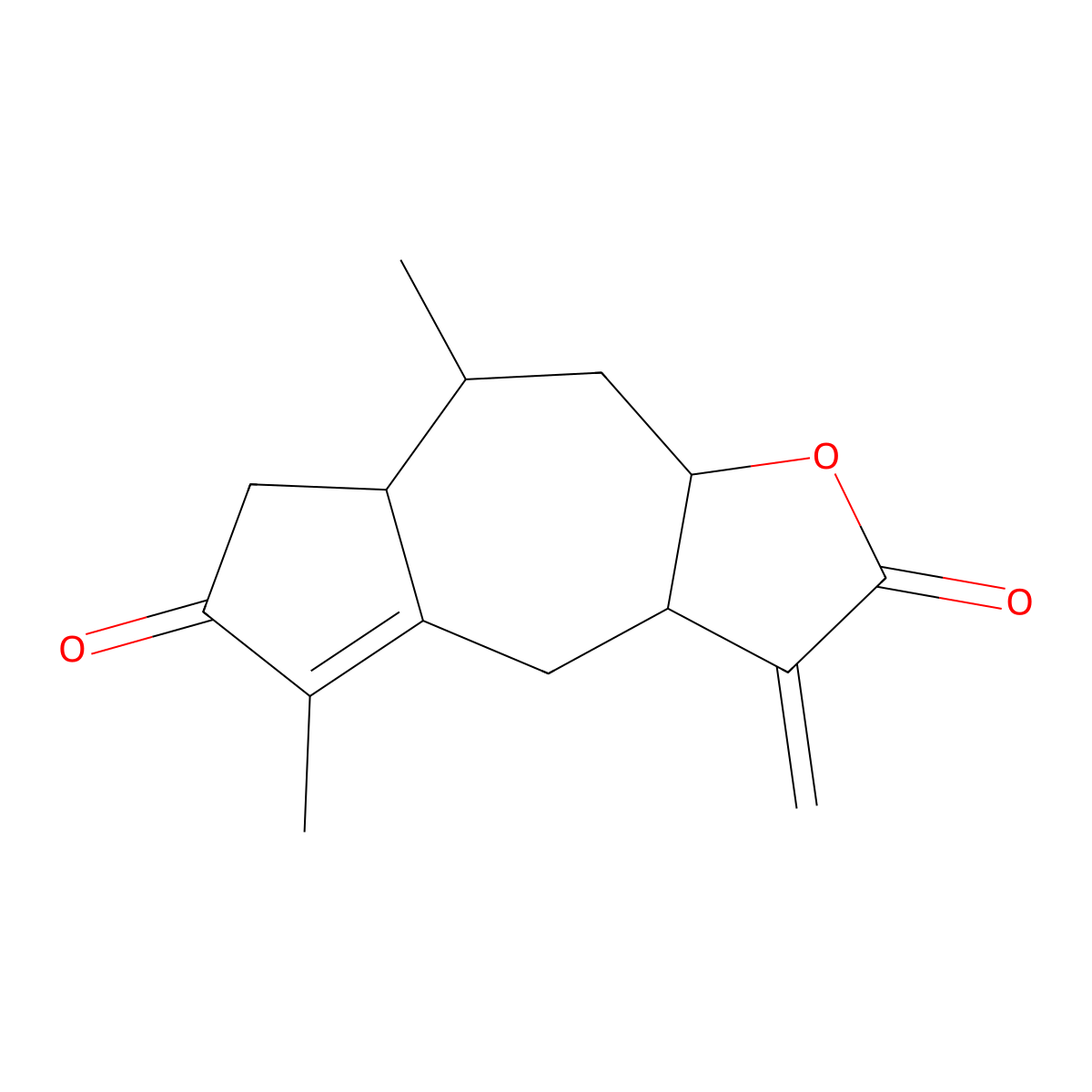 (3aR,7aS,8S,9aS)-3a,7,7a,8,9,9a-Hexahydro-5,8-dimethyl-3-methyleneazuleno(6,5-b)furan-2,6(3H,4H)-dione molecular structure, CAS 65017-97-2