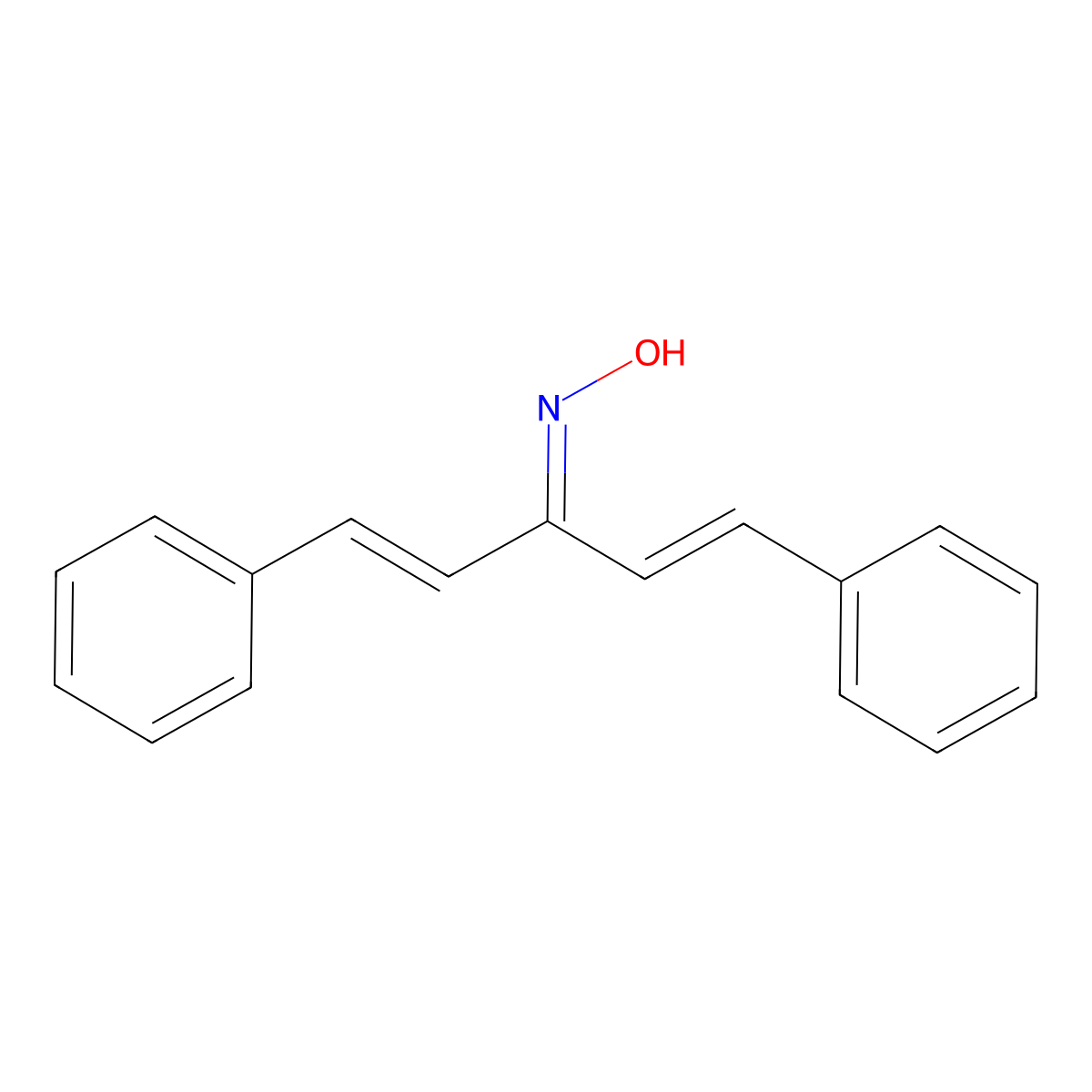 1,5-Diphenyl-pent-1,4-dien-3-one oxime molecular structure, CAS 6502-37-0