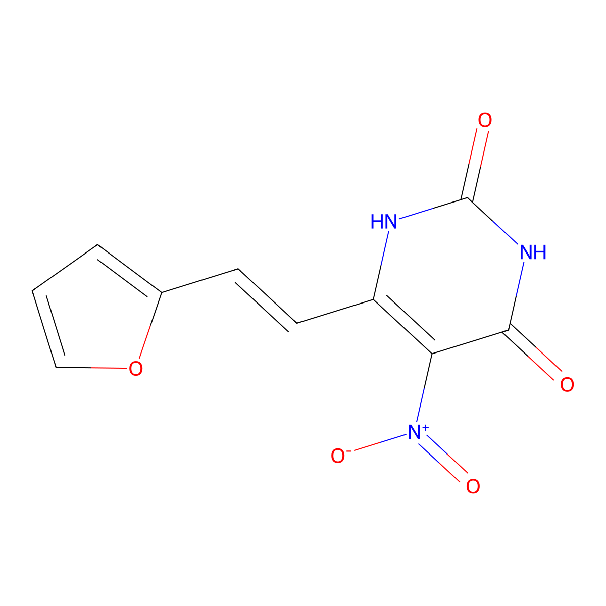 6-[2-(furan-2-yl)ethenyl]-5-nitro-1H-pyrimidine-2,4-dione molecular structure, CAS 6502-46-1