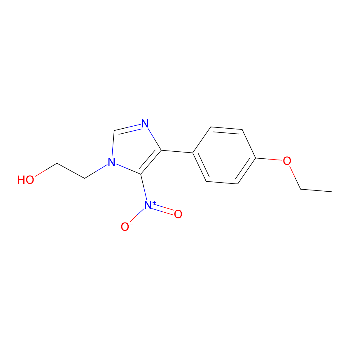 2-[4-(4-Ethoxyphenyl)-5-nitroimidazol-1-yl]ethanol molecular structure, CAS 65020-47-5