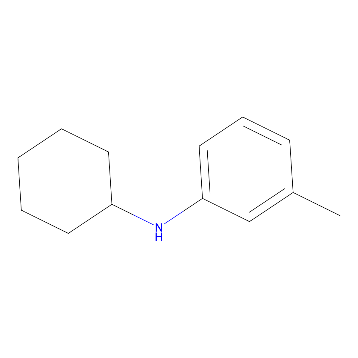 N-cyclohexyl-3-methylaniline molecular structure, CAS 65021-67-2