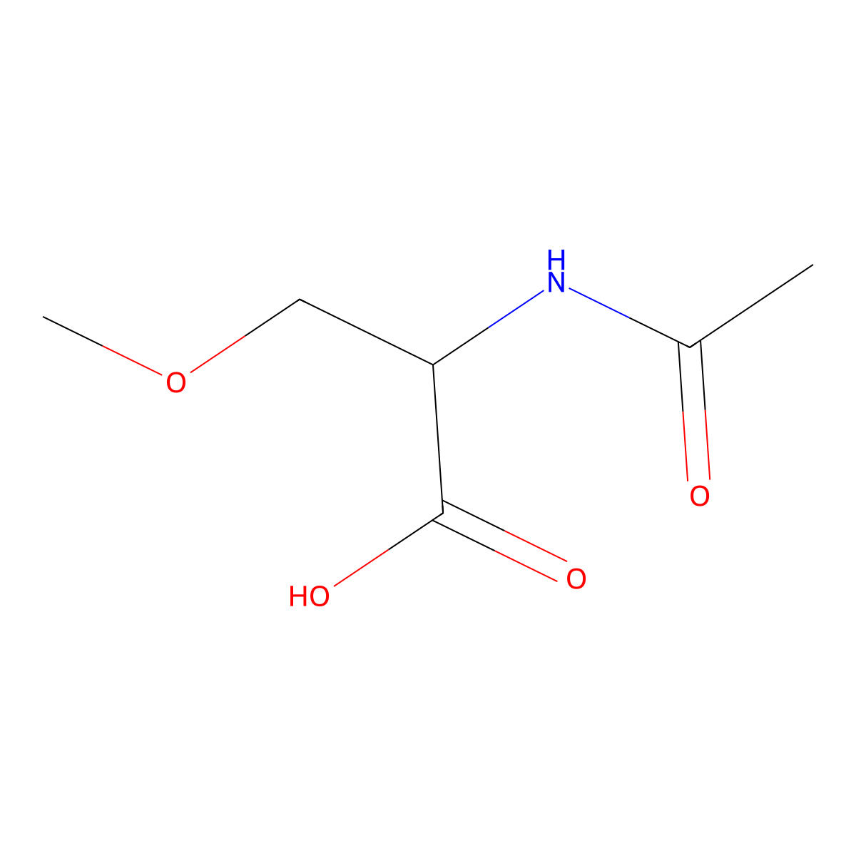 (2S)-2-acetamido-3-methoxypropanoic acid molecular structure, CAS 65022-11-9