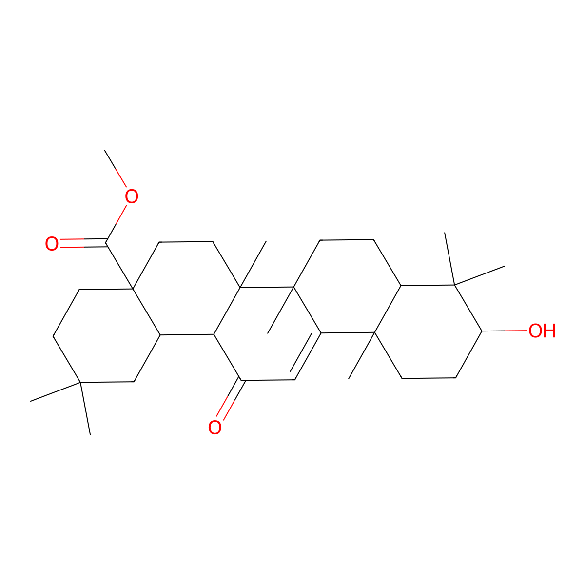 (4aS,6aR,6bS,10R,12aS,14aR,14bR)-methyl 10-hydroxy-2,2,6a,6b,9,9,12a-heptamethyl-14-oxo-1,2,3,4,4a,5,6,6a,6b,7,8,8a,9,10,11,12,12a,14,14a,14b-icosahydropicene-4a-carboxylate molecular structure, CAS 65023-19-0
