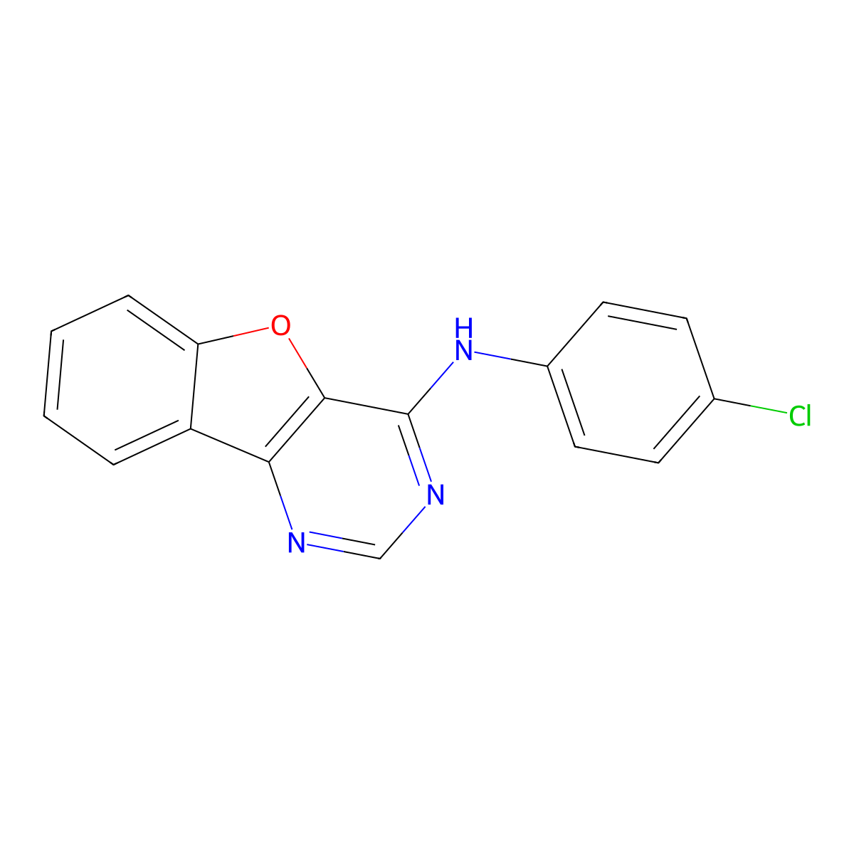 N-(4-Chlorophenyl)benzofuro[3,2-d]pyrimidin-4-amine molecular structure, CAS 65023-84-9