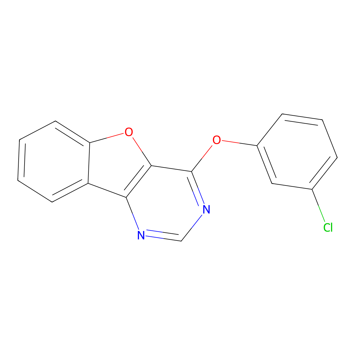 4-(3-Chlorophenoxy)[1]benzofuro[3,2-d]pyrimidine molecular structure, CAS 65023-93-0