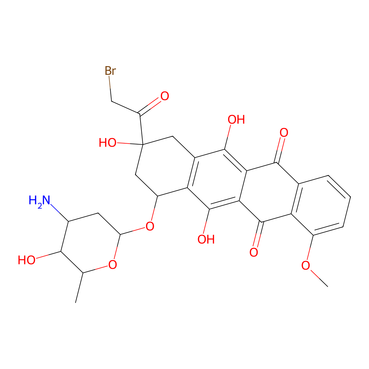 14-Bromodaunorubicin molecular structure, CAS 65026-79-1