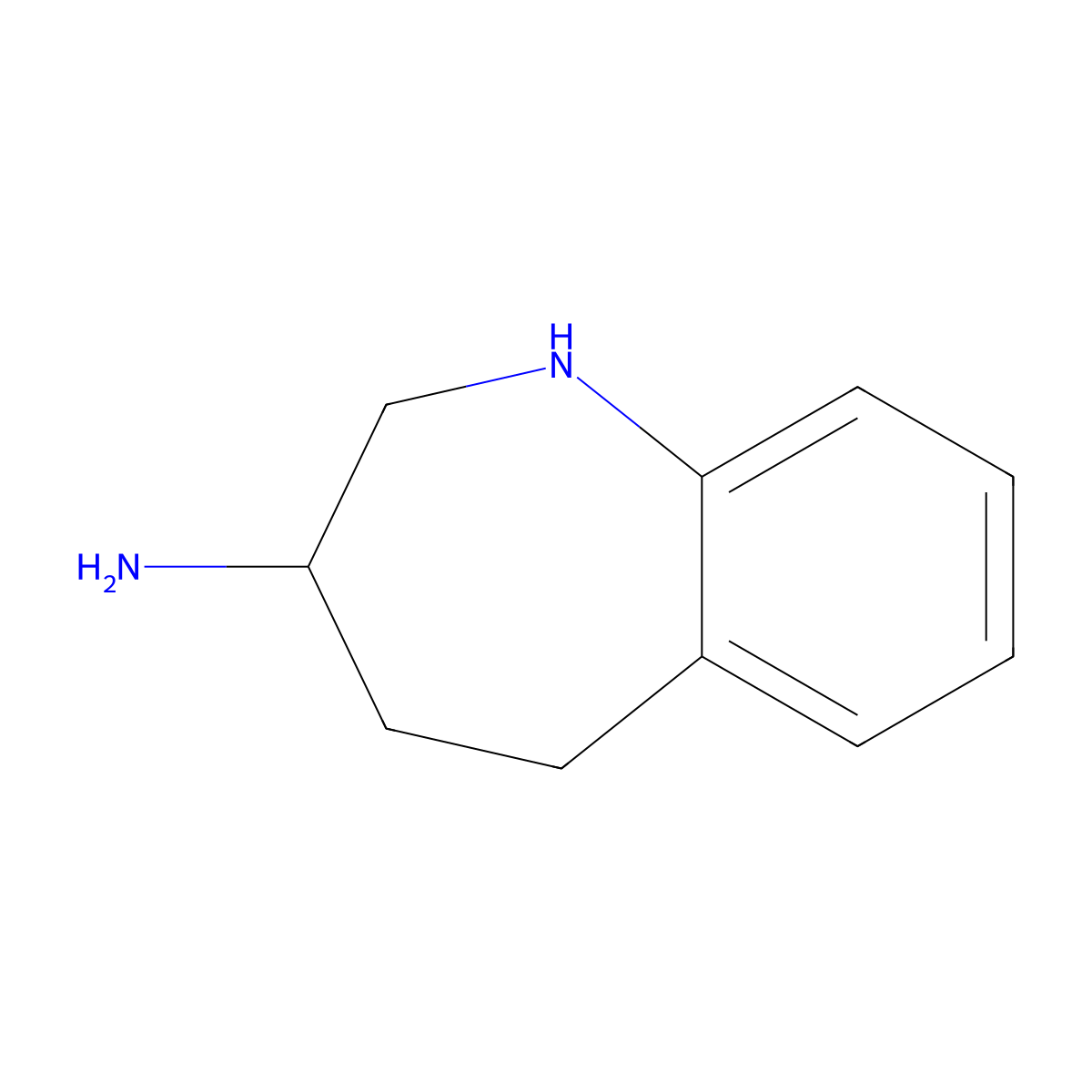 2,3,4,5-tetrahydro-1H-1-benzazepin-3-amine molecular structure, CAS 65028-92-4