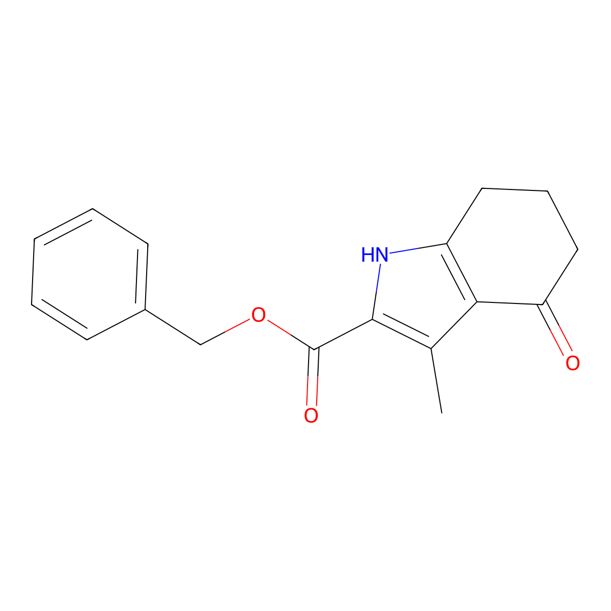 Benzyl 3-methyl-4-oxo-4,5,6,7-tetrahydro-1H-indole-2-carboxylate molecular structure, CAS 65038-89-3