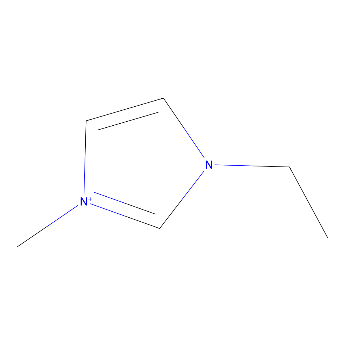 1-Ethyl-3-methylimidazolium molecular structure, CAS 65039-03-4