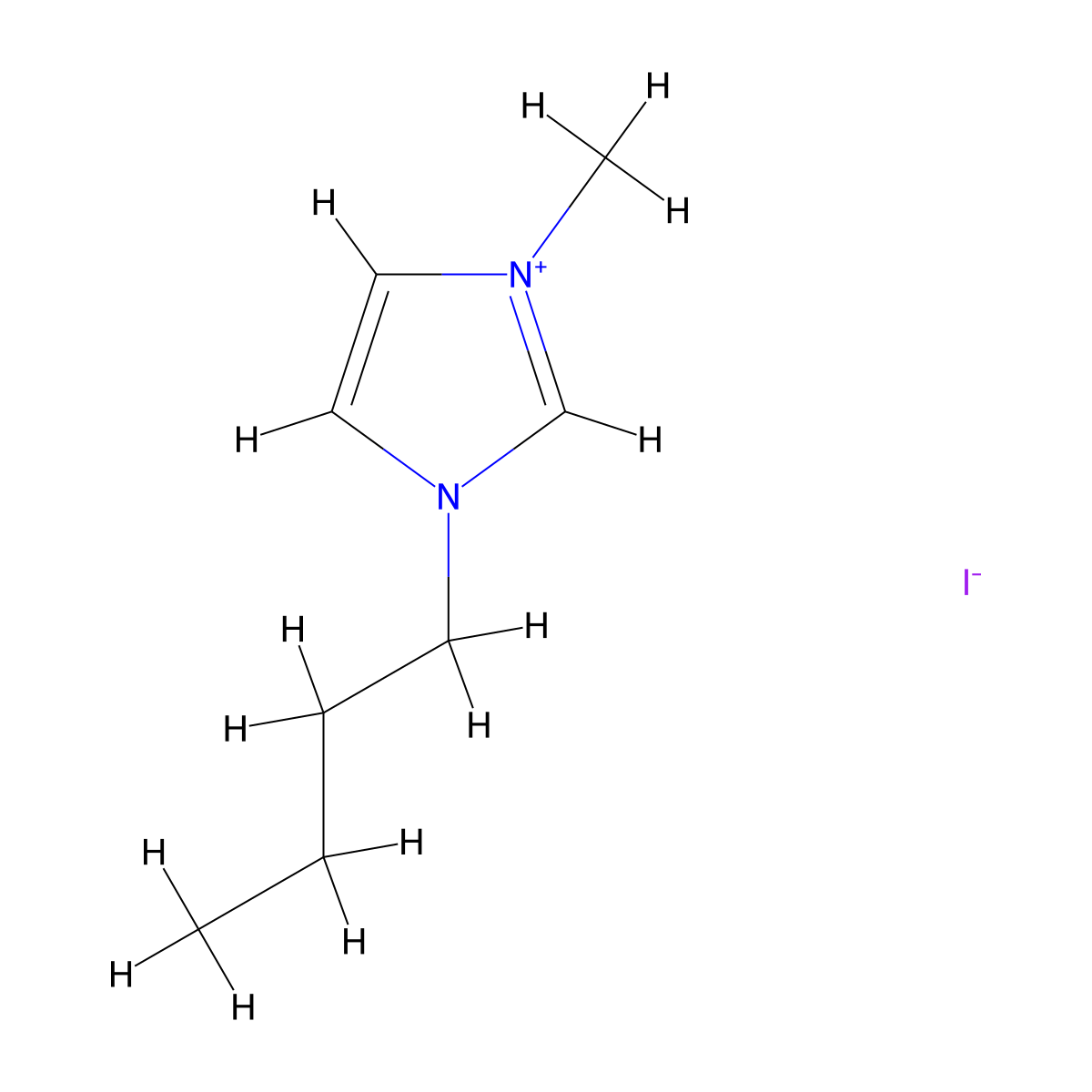 1-Butyl-3-methylimidazolium Iodide molecular structure, CAS 65039-05-6