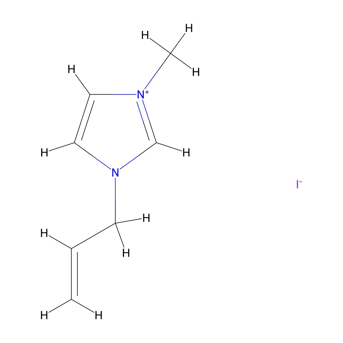 1-Allyl-3-methylimidazolium iodide molecular structure, CAS 65039-07-8