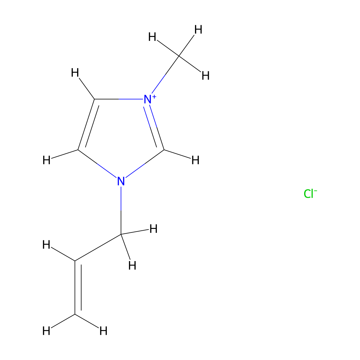1-Allyl-3-methylimidazolium chloride molecular structure, CAS 65039-10-3