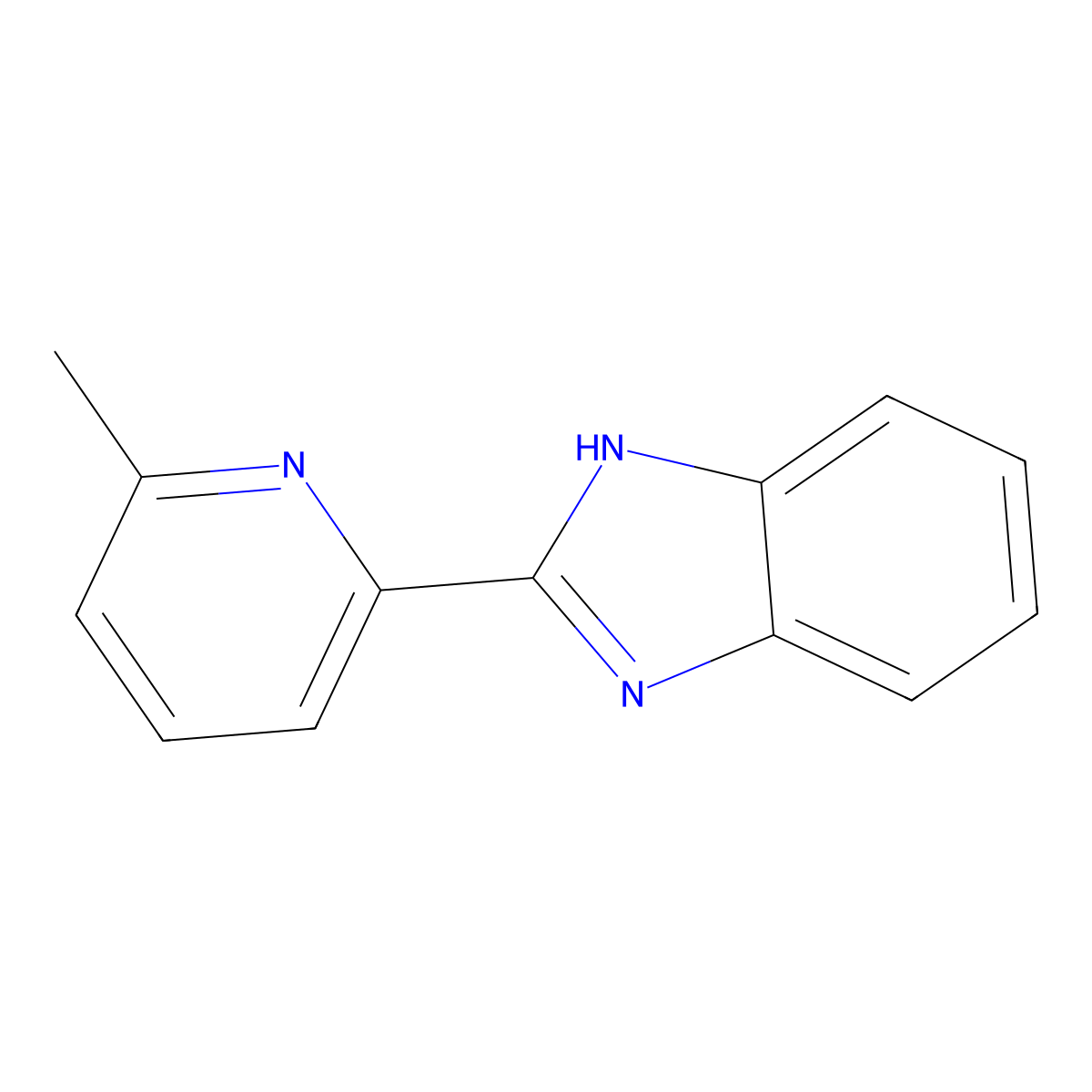 1H-Benzimidazole, 2-(6-methyl-2-pyridinyl)- molecular structure, CAS 6504-09-2