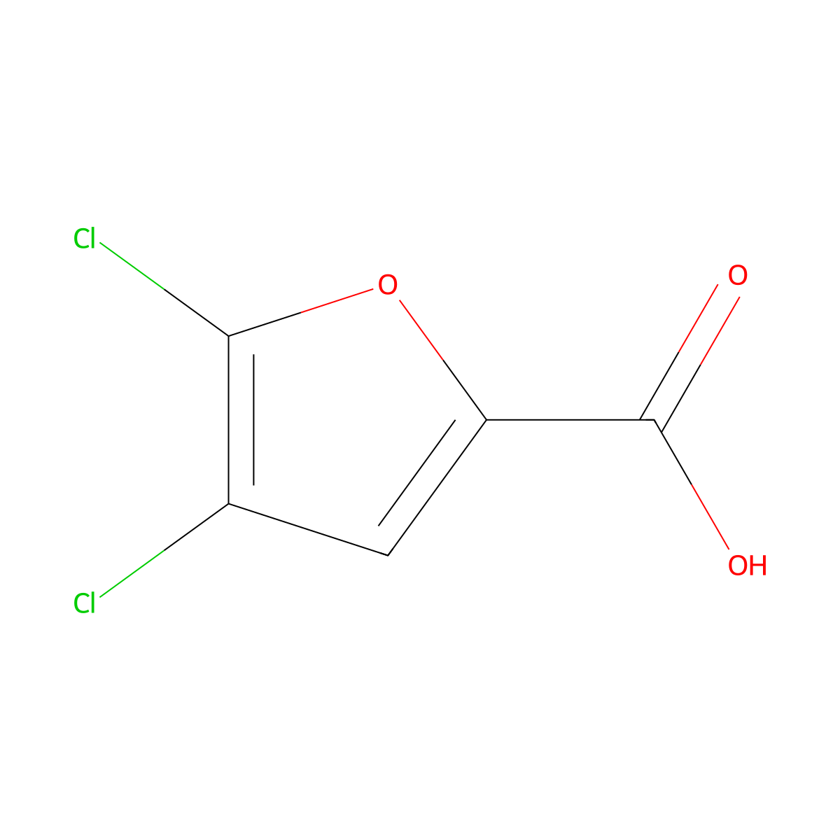 4,5-Dichloro-furan-2-carboxylic acid molecular structure, CAS 6504-32-1