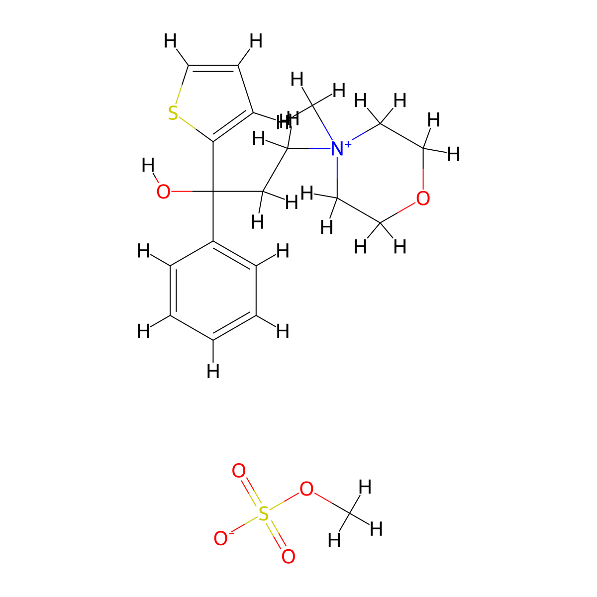 Tiemonium methosulfate molecular structure, CAS 6504-57-0