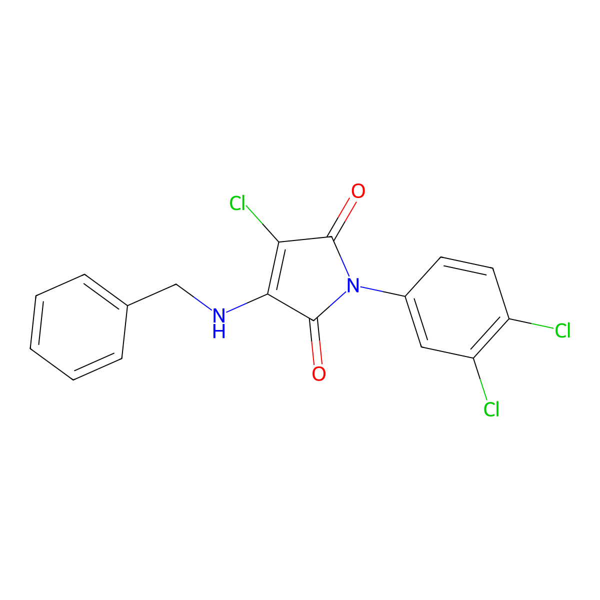 3-(Benzylamino)-4-chloro-1-(3,4-dichlorophenyl)pyrrole-2,5-dione molecular structure, CAS 6504-70-7