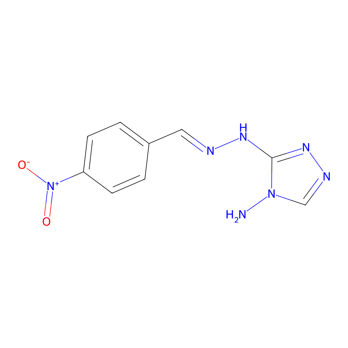 3-{2-[(4-Nitrophenyl)methylidene]hydrazinyl}-4H-1,2,4-triazol-4-amine molecular structure, CAS 6504-73-0