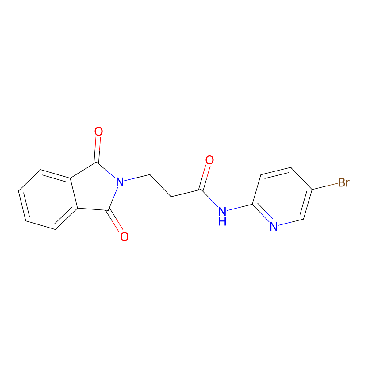 N-(5-bromopyridin-2-yl)-3-(1,3-dioxoisoindol-2-yl)propanamide molecular structure, CAS 6504-78-5