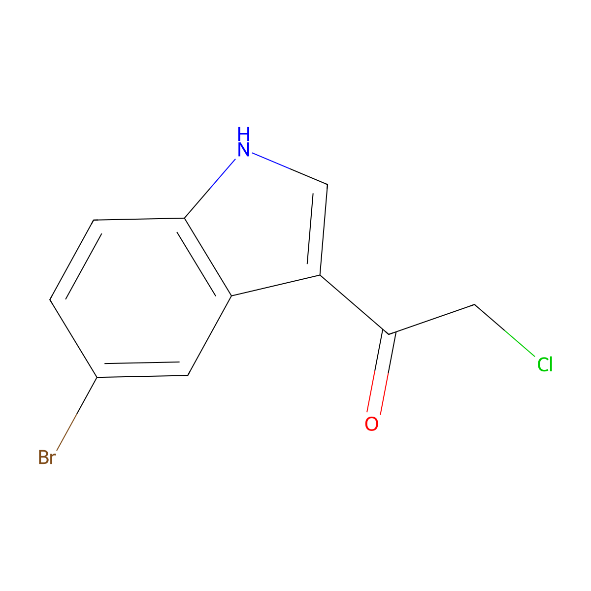 1-(5-bromo-1H-indol-3-yl)-2-chloroethan-1-one molecular structure, CAS 65040-36-0