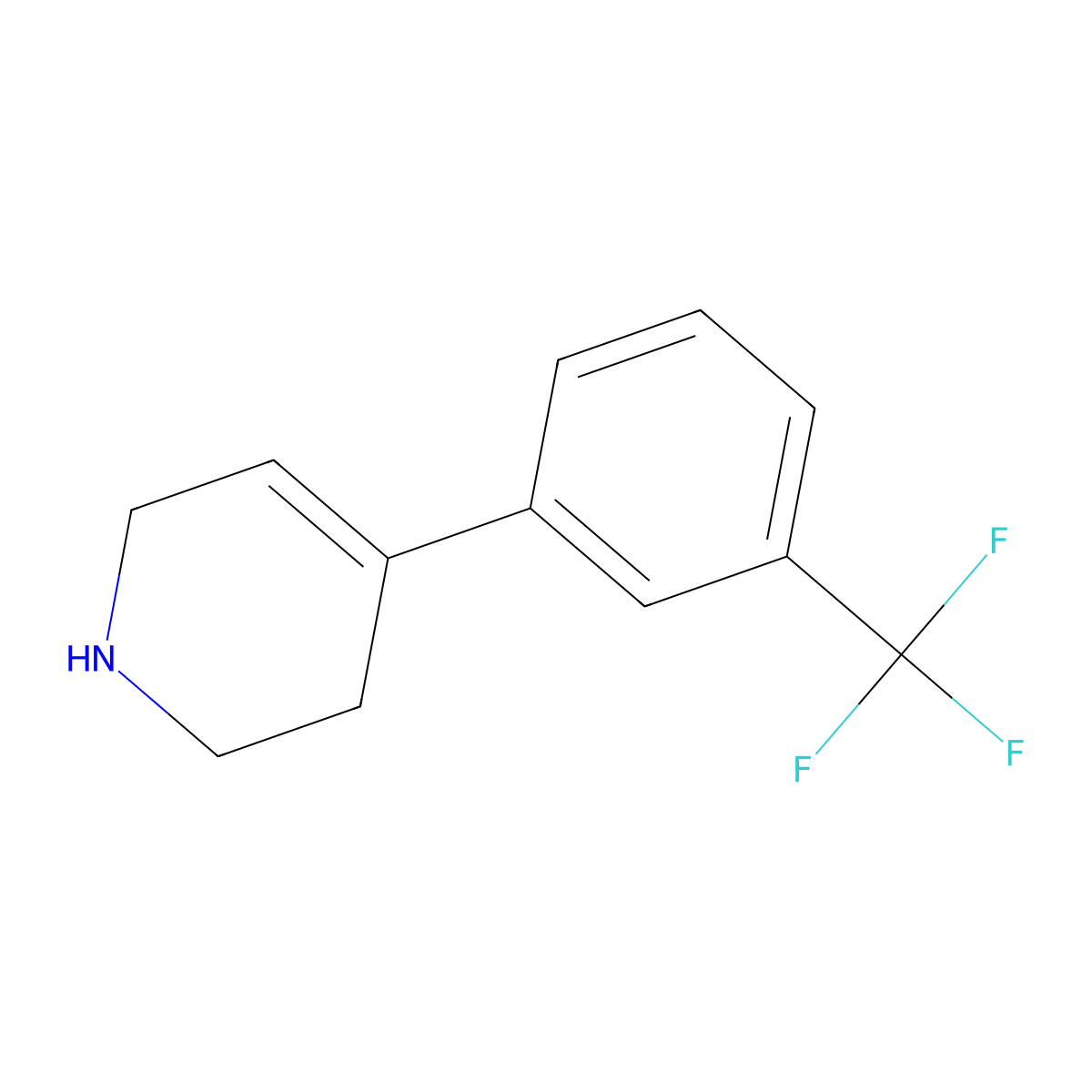 4-[3-(Trifluoromethyl)phenyl]-1,2,3,6-tetrahydropyridine molecular structure, CAS 65040-68-8