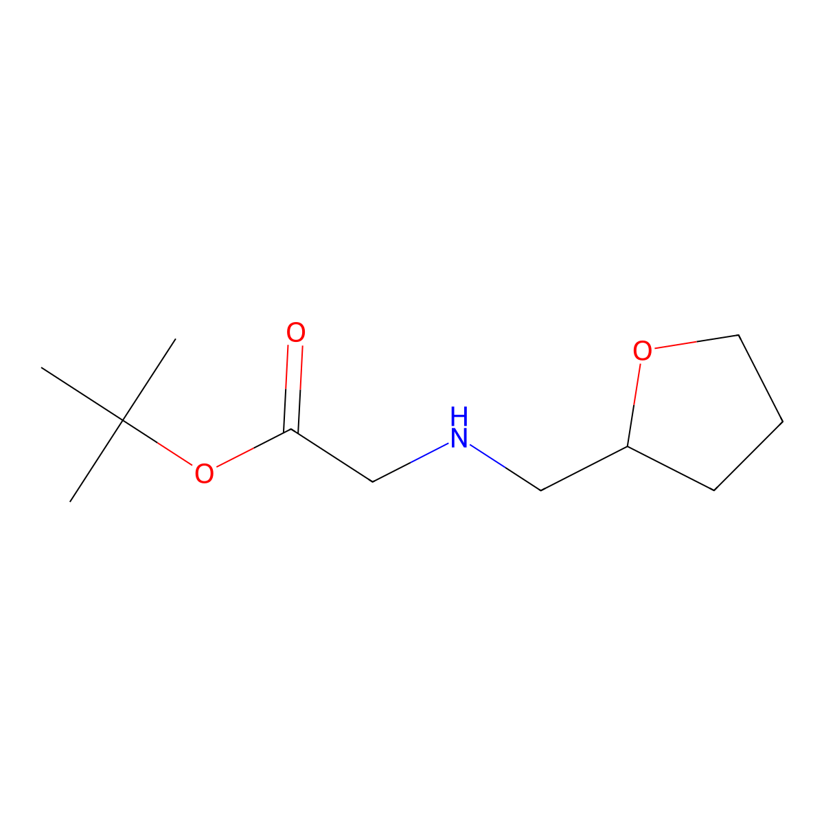 N-tetrahydrofurfurylglycine tert-butyl ester molecular structure, CAS 65042-16-2