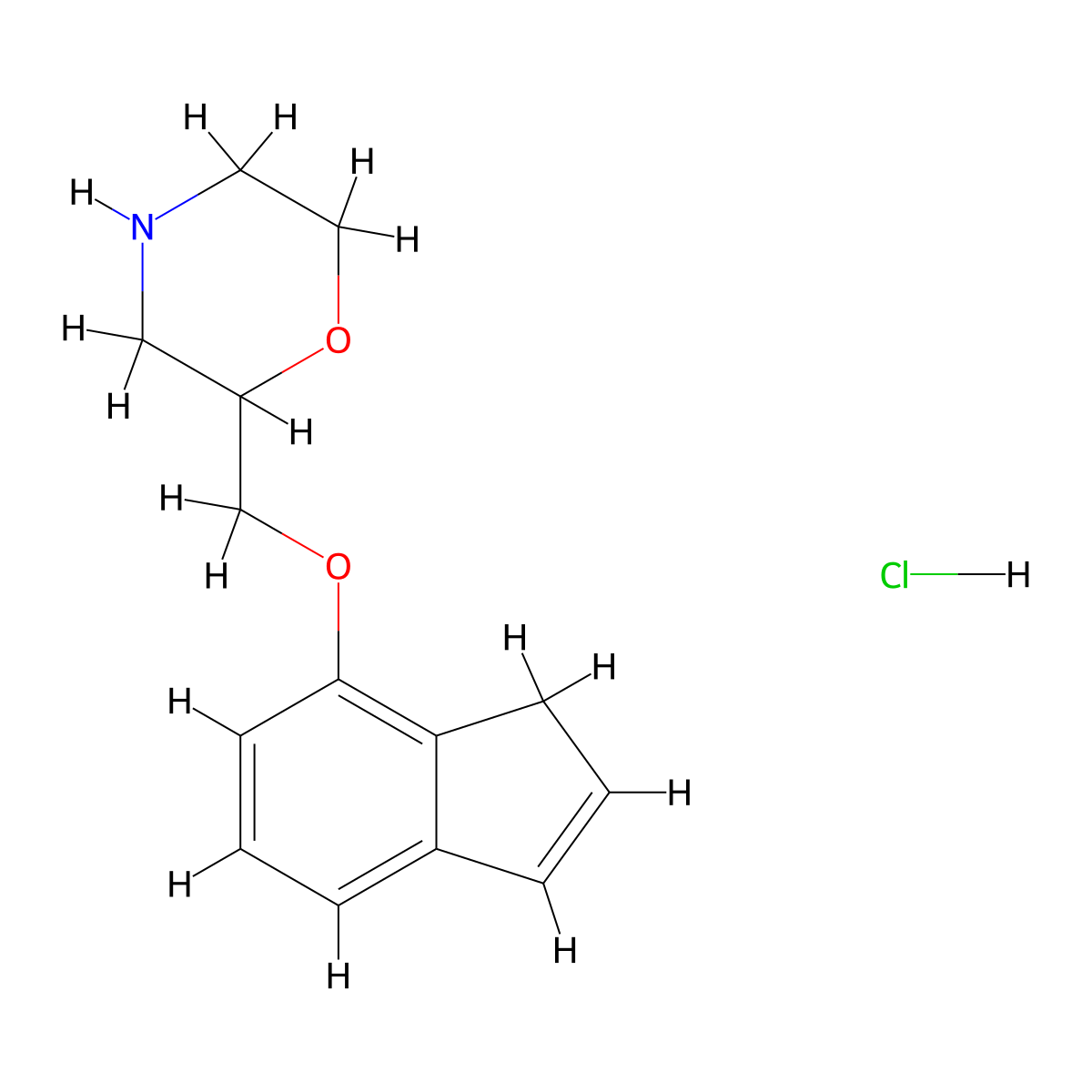 Indeloxazine Hydrochloride molecular structure, CAS 65043-22-3