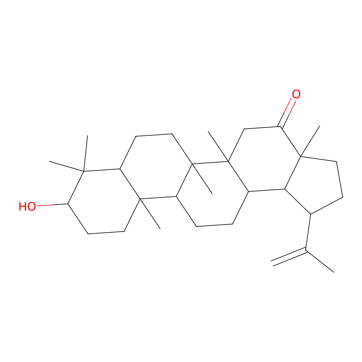 Lup-20(29)-en-16-one, 3-hydroxy-, (3beta)- molecular structure, CAS 65043-60-9