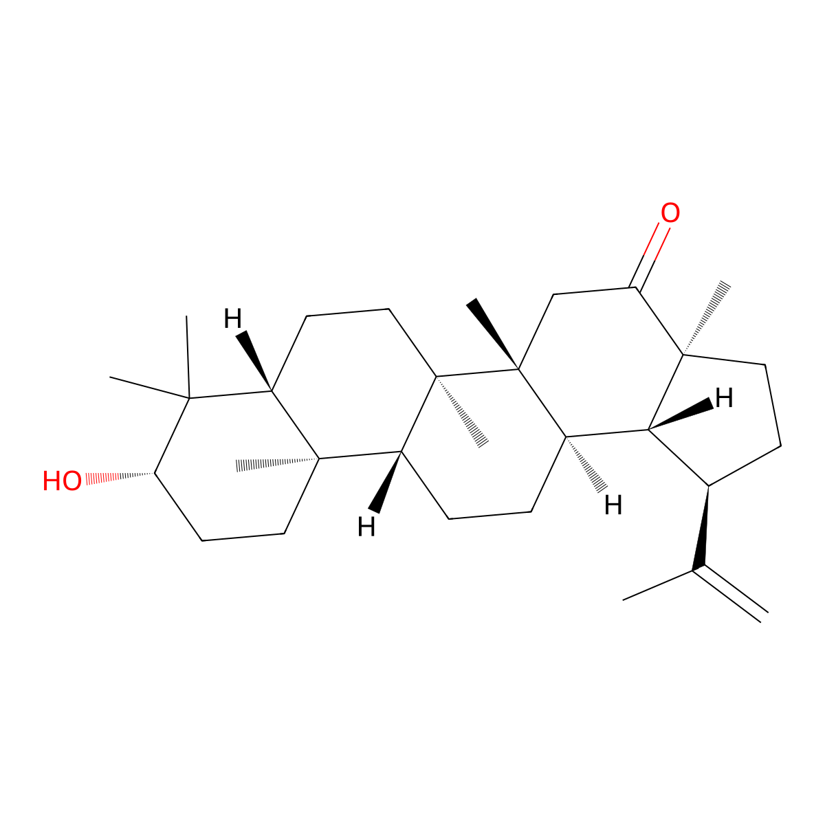Lup-20(29)-en-16-one, 3-hydroxy-, (3beta)- molecular structure, CAS 65043-60-9
