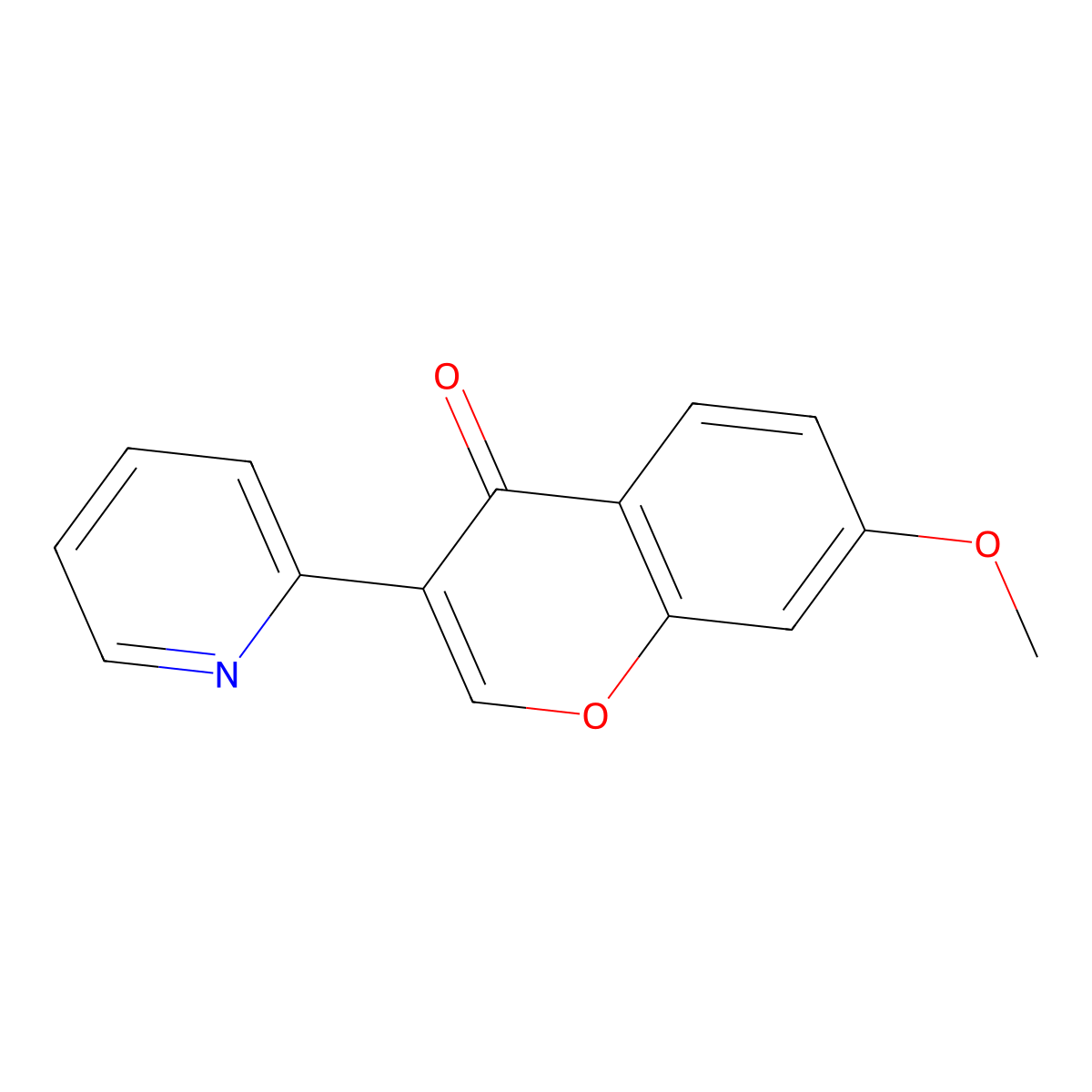 7-methoxy-3-(pyridin-2-yl)-4H-chromen-4-one molecular structure, CAS 65047-30-5