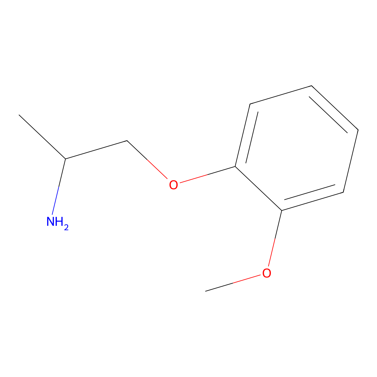 1-(2-Methoxyphenoxy)propan-2-amine molecular structure, CAS 6505-08-4
