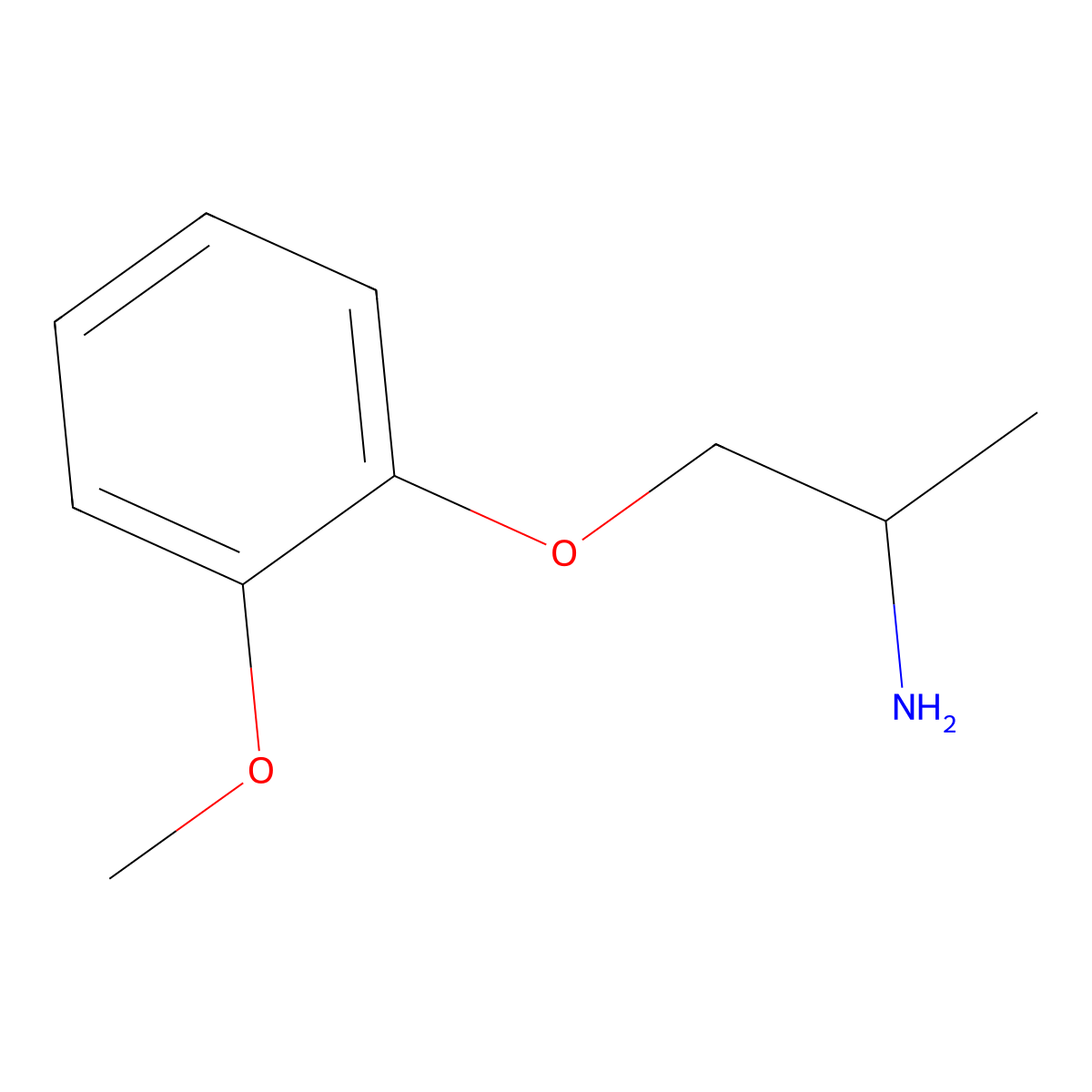 1-(2-Methoxyphenoxy)propan-2-amine molecular structure, CAS 6505-08-4