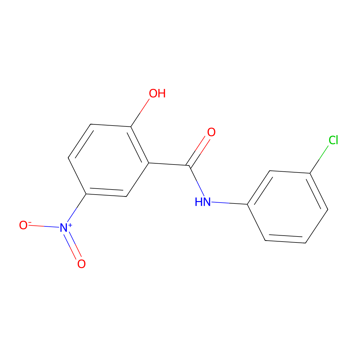 Salicylanilide, 3'-chloro-5-nitro- molecular structure, CAS 6505-75-5