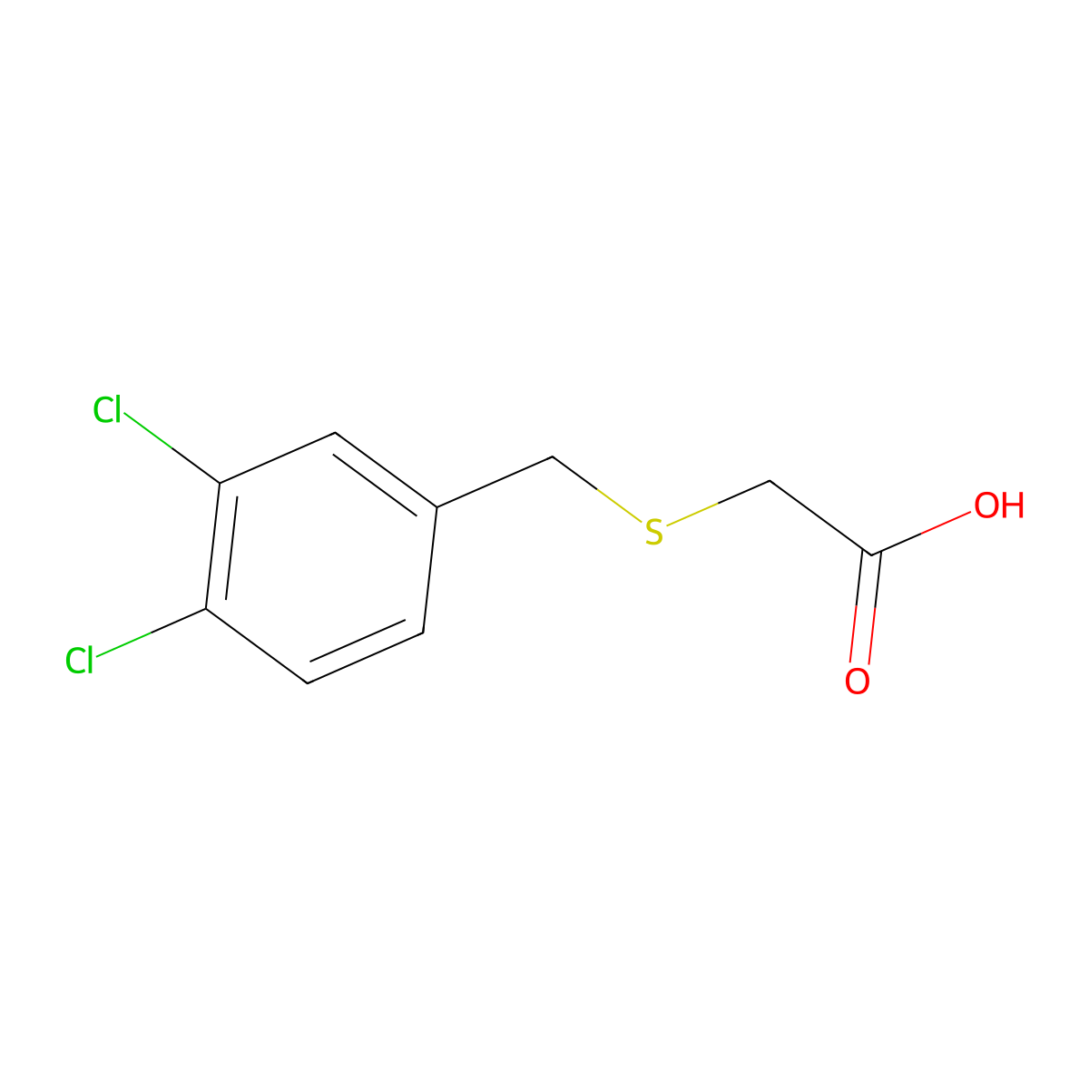 [(3,4-Dichlorobenzyl)thio]acetic acid molecular structure, CAS 65051-00-5