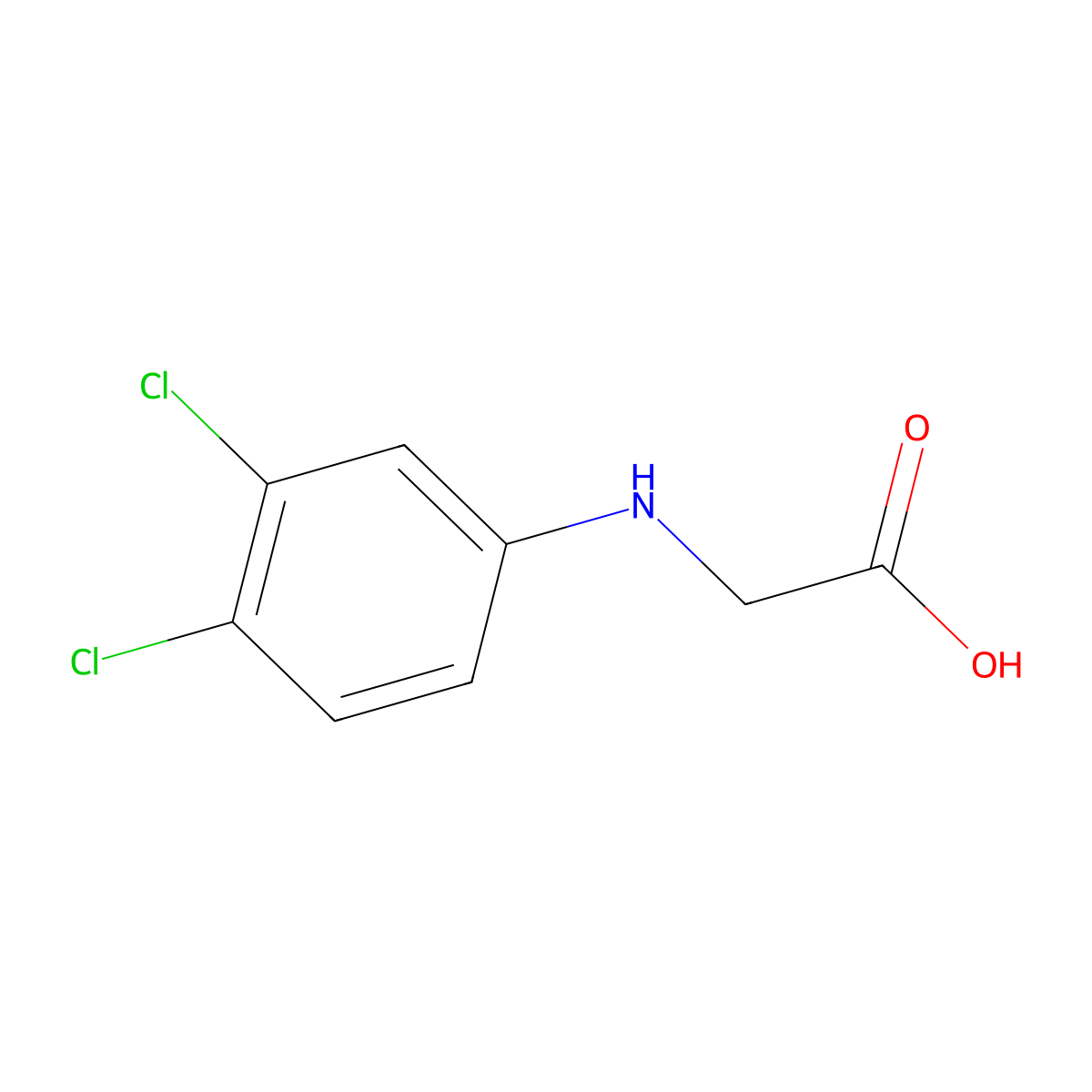 N-(3,4-dichlorophenyl)glycine molecular structure, CAS 65051-17-4