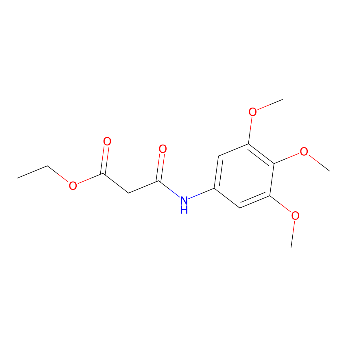 Ethyl 3,4,5-trimethoxyphenylcarbamoylacetate molecular structure, CAS 65051-18-5